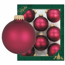 Foto van 8x matte velvet rode kerstballen van glas 7 cm - kerstbal