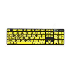 Foto van Low vision design grootletter toetsenbord geel/zwart slechtzienden