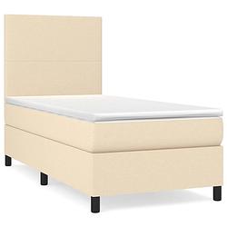 Foto van The living store boxspringbed - pocketvering - 90x190 cm - crème