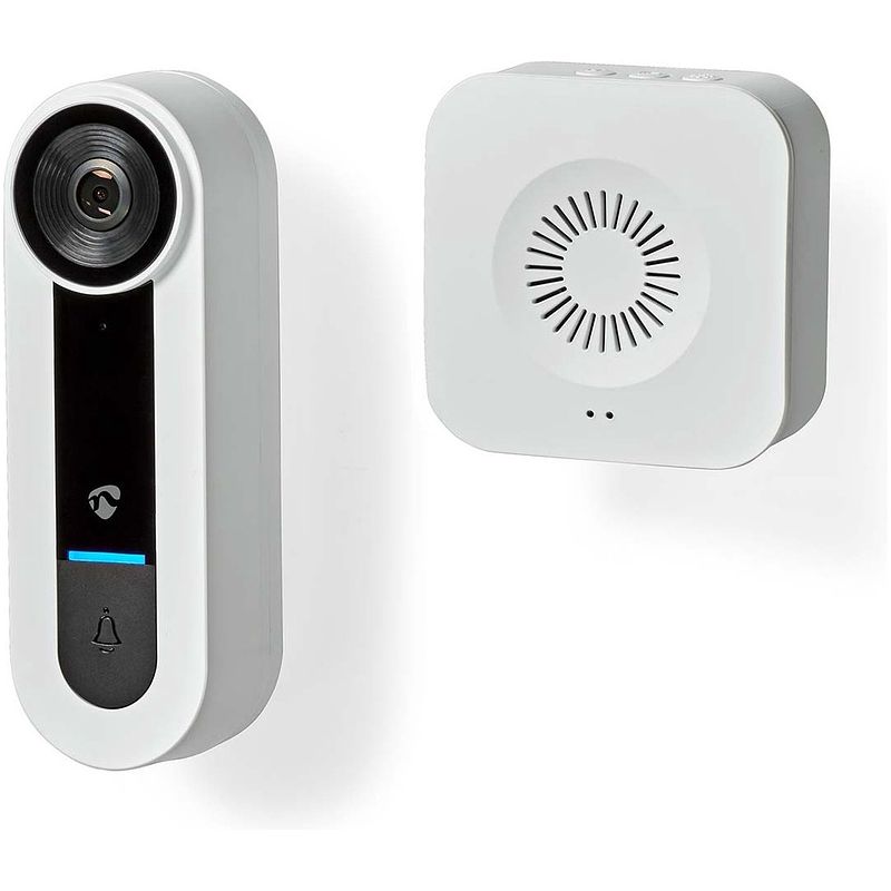 Foto van Nedis smartlife videodeurbel | wi-fi | netvoeding | 1536x1536 | cloud opslag (optioneel) / microsd (niet i slimme deurbel wit