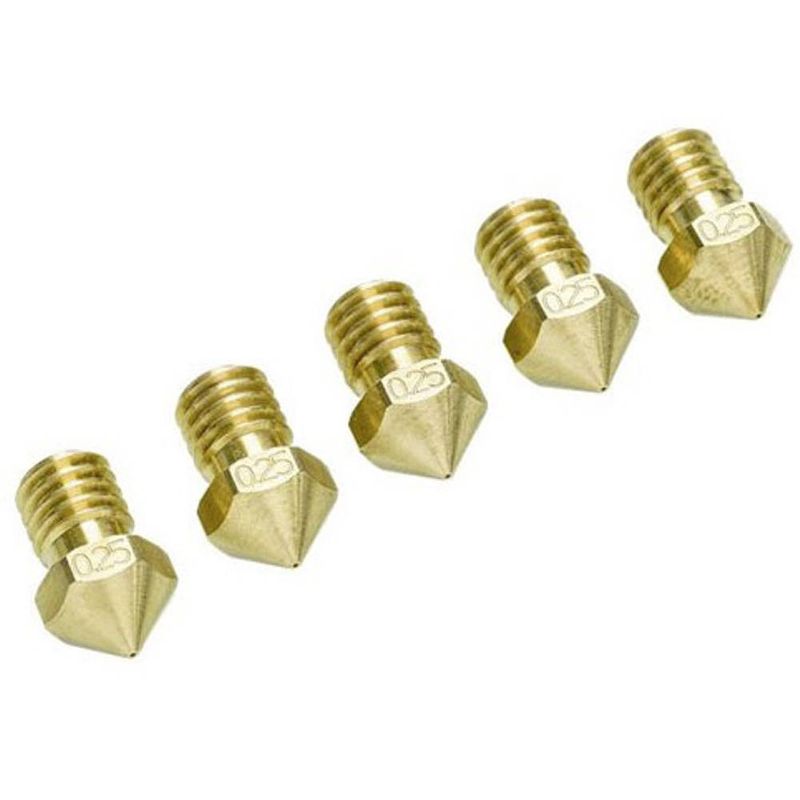 Foto van Ultimaker 2+ nozzle pack 0,25 mm geschikt voor: ultimaker 2+, ultimaker 2 extended+ um2+ nozzle pack 5x0.25mm 9524