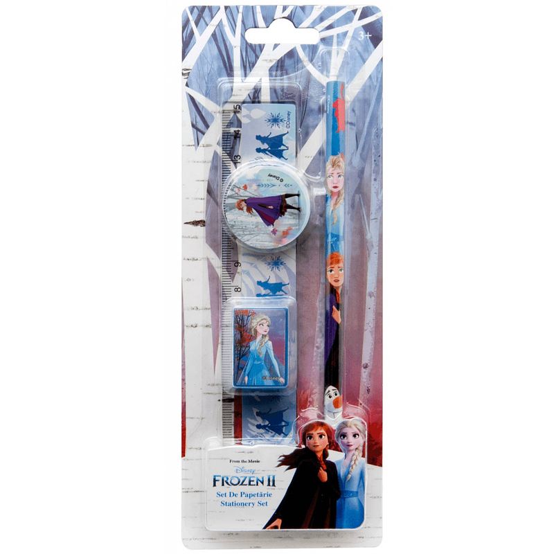 Foto van Disney schrijfwarenset meisjes 15 cm blauw/wit 4-delig