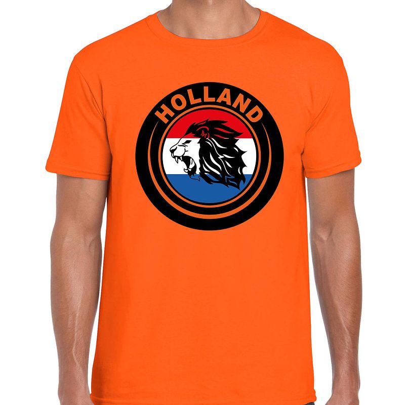 Foto van Oranje fan shirt / kleding holland met leeuw en vlag ek/ wk voor heren 2xl - feestshirts