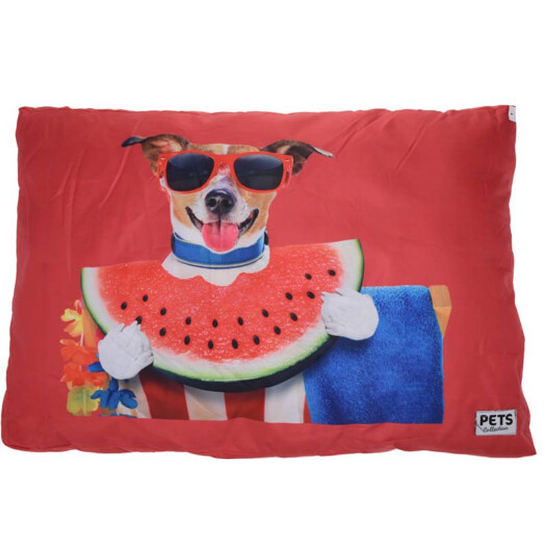 Foto van Pets collection hondenkussen 88 x 58 cm polyester rood