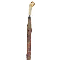 Foto van Classic canes golfparaplu elite - rustieke knop handgreep - herfsttinten - 92 cm lang
