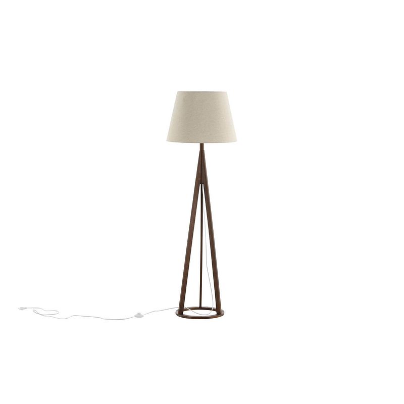 Foto van Kona verlichting vloerlamp 51x51x160cm stof beige, bruin.