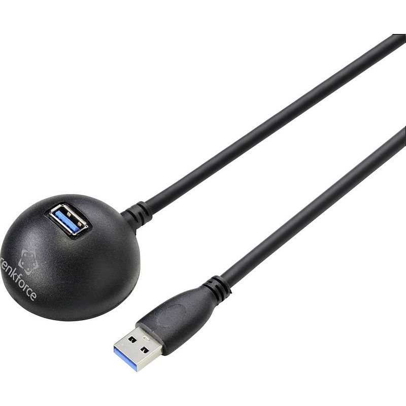 Foto van Renkforce usb-kabel usb 3.2 gen1 (usb 3.0 / usb 3.1 gen1) usb-a bus 1.80 m zwart rf-4969046