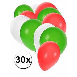 Foto van Rood wit groene ballonnen 30 stuks - ballonnen