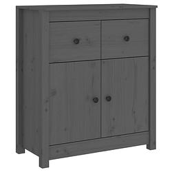 Foto van Vidaxl dressoir 70x35x80 cm massief grenenhout grijs