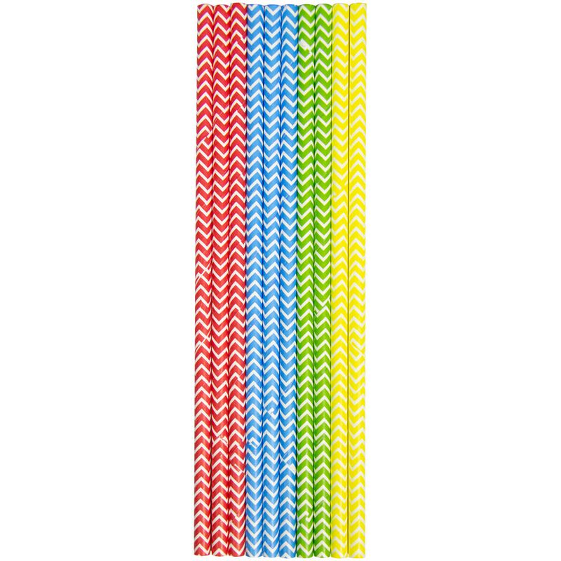 Foto van Set van 30x papieren rietjes in verschillende kleuren - 20 cm - kinderfeest rietjes - verjaardag/feestje wegwerp rietjes