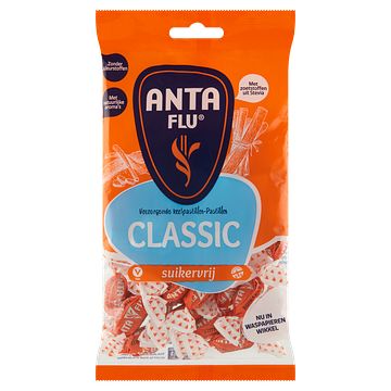 Foto van Anta flu verzorgende keelpastilles classic suikervrij 120g bij jumbo