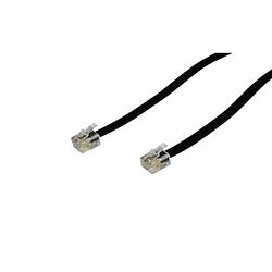 Foto van Temium telefoonkabel cord rj11/rj11 3 meter (zwart)