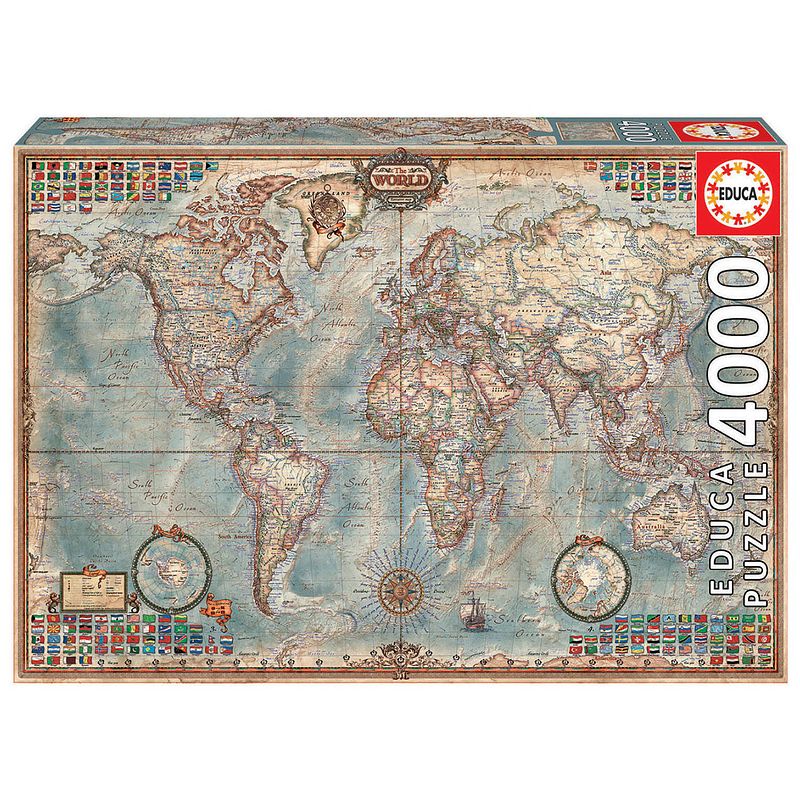 Foto van Educa puzzle 4000 stukjes - wereldkaart