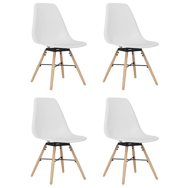 Foto van Vidaxl eetkamerstoelen 4 st pp wit