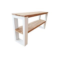 Foto van Wood4you - sidetable neworleans roastedwood - - wit - eettafels 200 cm - bijzettafel