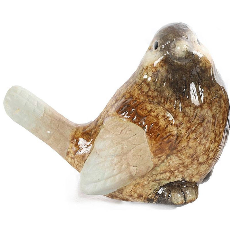 Foto van Tom kerstfiguur vogel gizmo 9,3 cm bruin polysteen