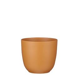 Foto van Mica decorations - tusca pot rond bruin mat - h18,5xd19,5cm