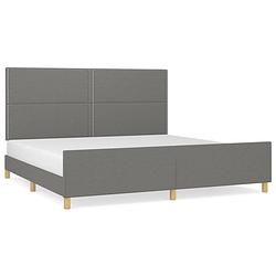 Foto van The living store bedframe donkergrijs - 203x206x118/128 cm - verstelbaar hoofdeinde