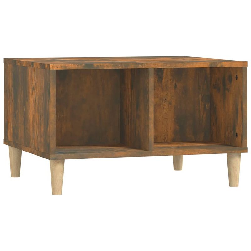 Foto van The living store salontafel - scandinavisch - bewerkt hout - 60 x 50 x 36.5 cm - gerookt eiken