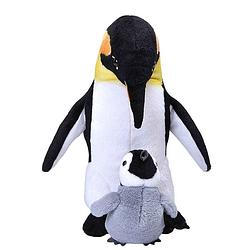 Foto van Wild republic knuffel pinguïn 30 cm pluche zwart/wit 2-delig