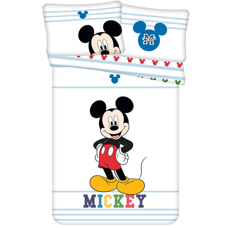 Foto van Disney mickey mouse baby dekbedovertrek smile - 100 x 135 cm - katoen