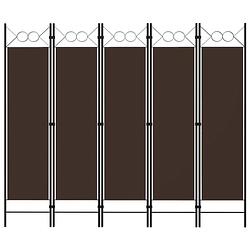 Foto van Vidaxl kamerscherm met 5 panelen 200x180 cm bruin