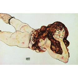 Foto van Egon schiele - nudo di ragazza kunstdruk 90x60cm