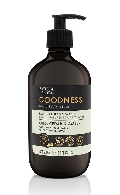 Foto van Baylis & harding goodness handzeep oudh, ceder & amber