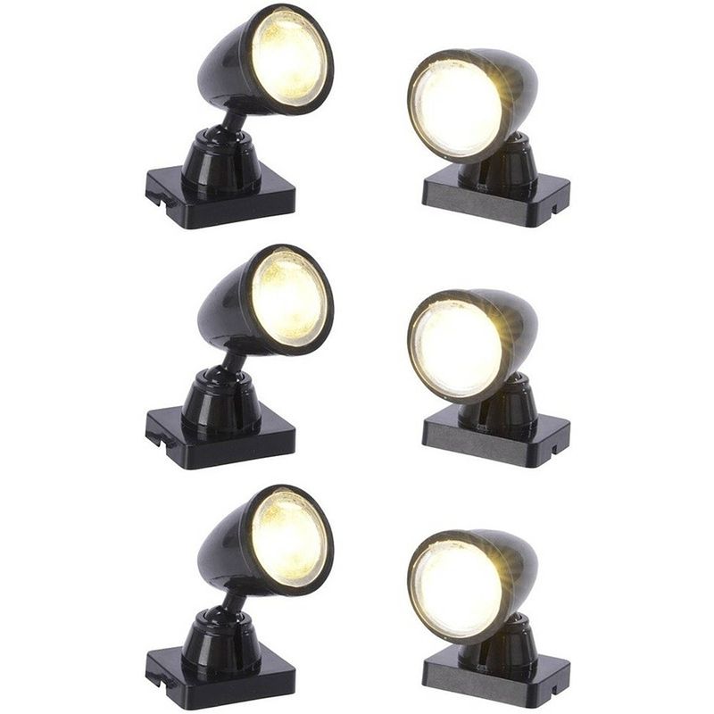 Foto van Kerstdorp accessoires led spot lampen 6 stuks - kerstdorpen