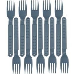 Foto van Excellent houseware vorken - 10x stuks - blauw - kunststof - 18 cm - herbruikbaar - vorken