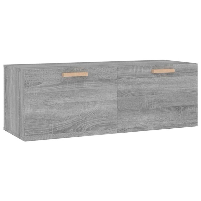 Foto van The living store wandkast - trendy - opbergruimte - 100x36.5x35 cm - grijs sonoma eiken