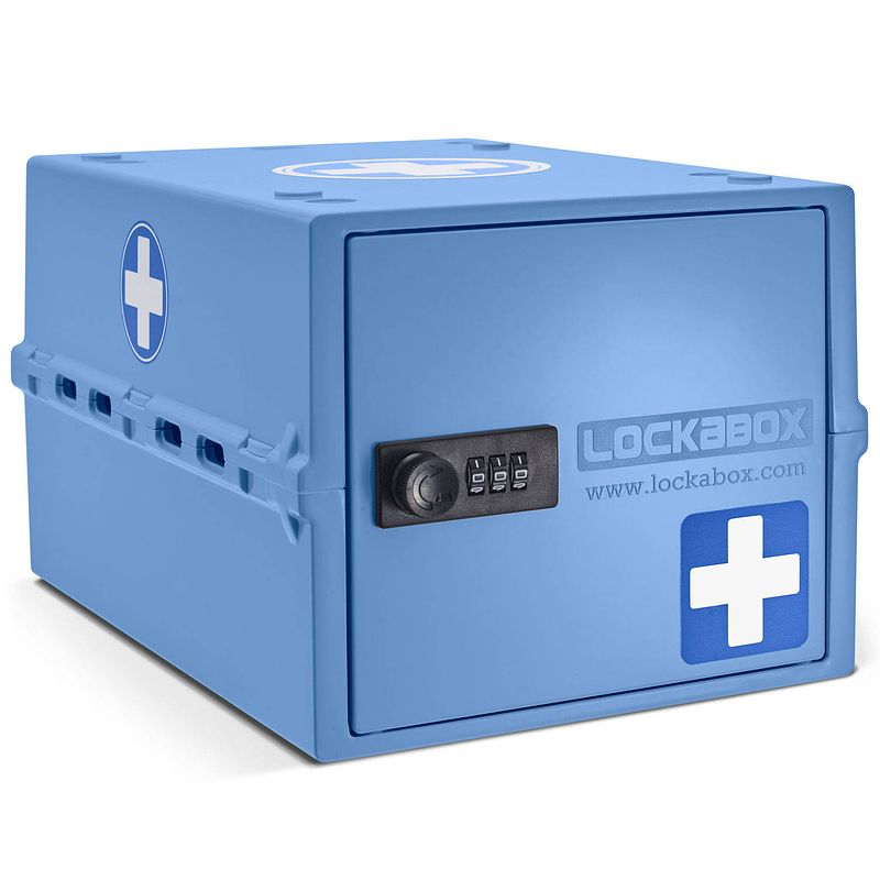 Foto van Lockabox one afsluibare medicijnbox - blauw