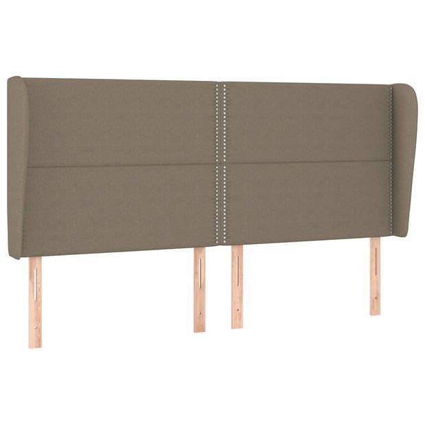 Foto van Vidaxl hoofdbord met randen 203x23x118/128 cm stof taupe