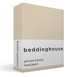 Foto van Beddinghouse percale katoen hoeslaken - 100% percale katoen - lits-jumeaux (180x200 cm) - natural