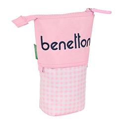 Foto van Potloodetui benetton vichy roze (8 x 19 x 6 cm)