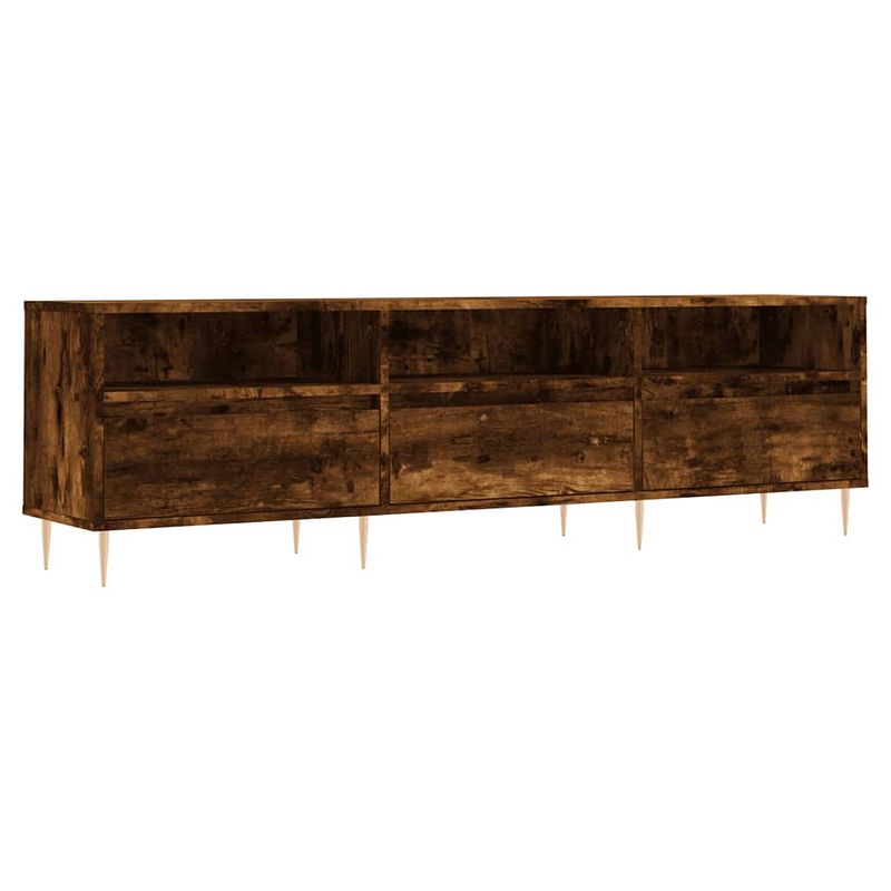 Foto van The living store tv-meubel - - tv-kast - afmetingen- 150 x 30 x 44.5 cm - kleur- gerookt eiken - ken- veel