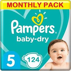 Foto van Pampers baby-dry luiers - maat 5 - 31 stuks (11-16kg) x4