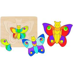 Foto van Goki vormenpuzzel vlinder junior hout 10 stukjes