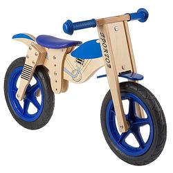 Foto van Kids club loopfiets met 2 wielen loopfiets balance 12 inch junior blauw/blank
