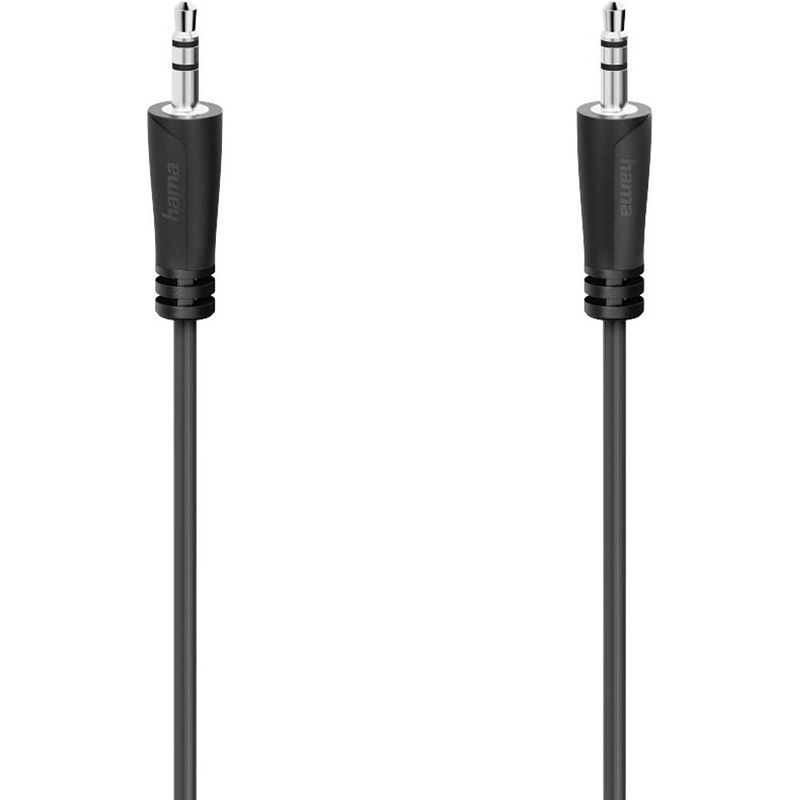 Foto van Hama 00205262 jackplug audio aansluitkabel [1x jackplug male 3,5 mm - 1x jackplug male 3,5 mm] 1.5 m zwart