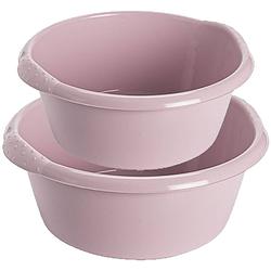 Foto van Voordeel set multi-functionele kunststof afwas huishoud teiltjes oud roze in 2-formaten - afwasbak