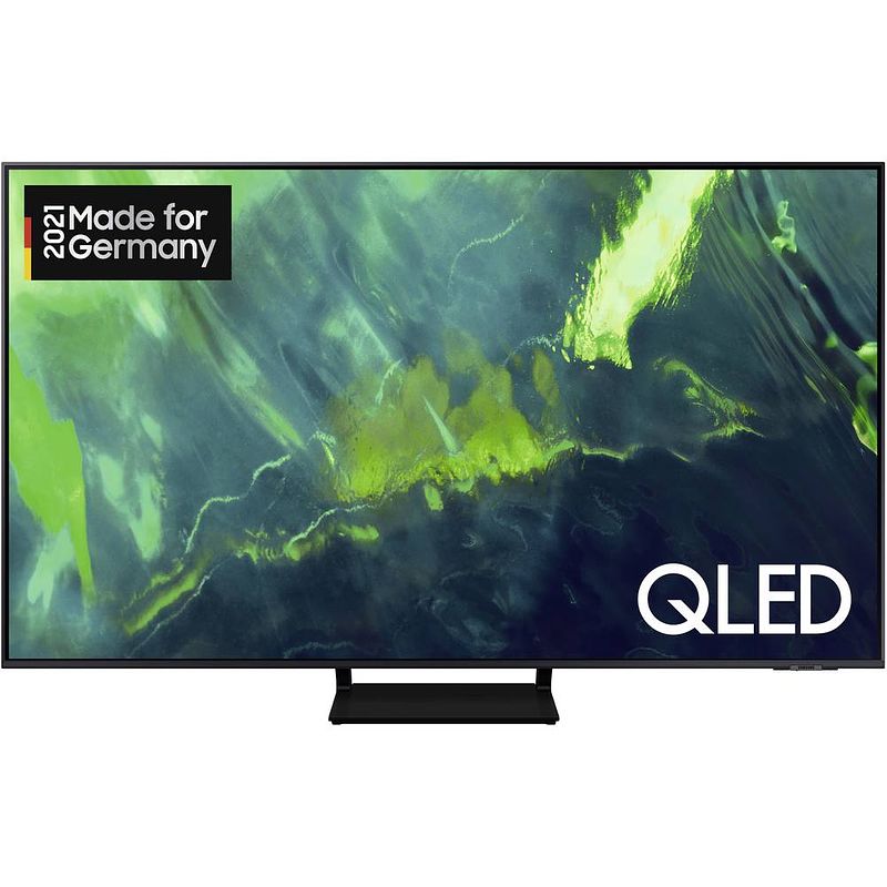 Foto van Samsung gq55q70a qled-tv 138 cm 55 inch energielabel f (a - g) dvb-t2, dvb-c, dvb-s2, uhd, smart tv, wifi, pvr ready, ci+* titaangrijs