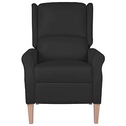 Foto van The living store fauteuil verstelbaar - zwart - 71 x 90.5 x 101.5 cm - stof - houten poten