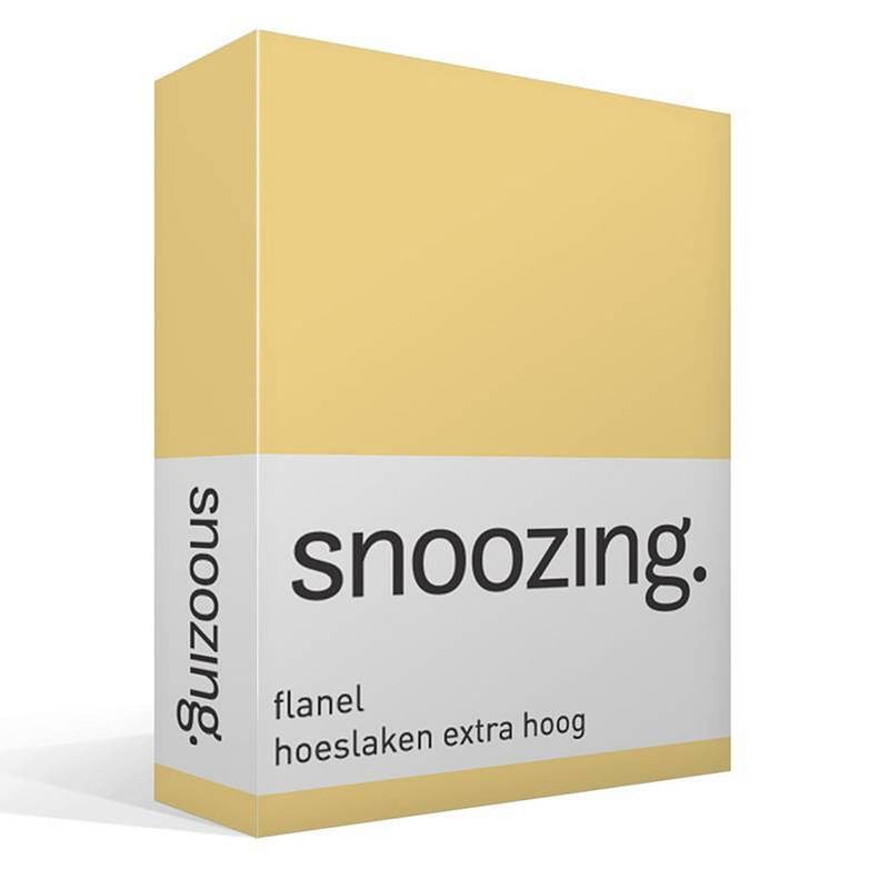 Foto van Snoozing - flanel - hoeslaken - extra hoog - 70x200 - geel