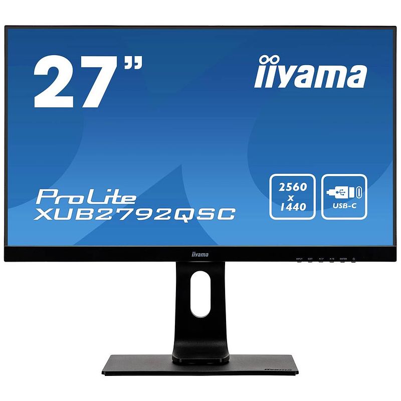 Foto van Iiyama xub2792qsc-b1 led-monitor 68.6 cm (27 inch) energielabel f (a - g) 2560 x 1440 pixel wqhd 4 ms usb, hdmi, displayport, hoofdtelefoon (3.5 mm jackplug)