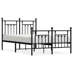 Foto van The living store bedframe klassiek - metaal - 207x125x97 cm - zwart