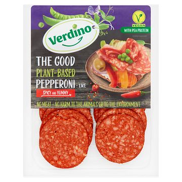 Foto van Verdino the good plantbased pepperonilike 80g bij jumbo