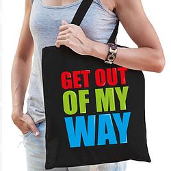 Foto van Get out of my way cadeau tas zwart voor dames - feest boodschappentassen