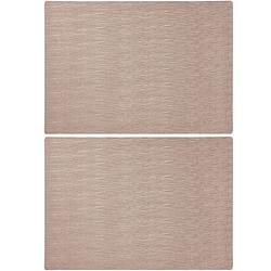 Foto van Set van 4x stuks rechthoekige placemats goud 43 x 30 cm leder look - placemats