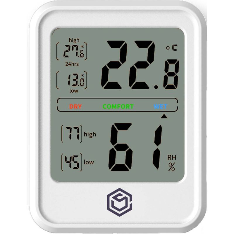 Foto van Ease electronicz hygrometer wit - luchtvochtigheidsmeter - digitaal weerstation - vochtigheidsmeter - thermometer voor b